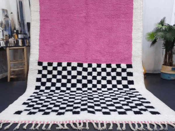 pink bedroom rug Aisha – Pink and Black Carpet – Perfect for Bedroom or Living Room