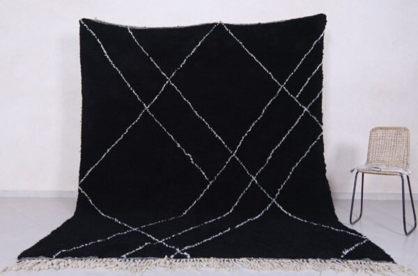 vintage moroccan rug Zina – Black Moroccan Rug – Handmade Berber Carpet