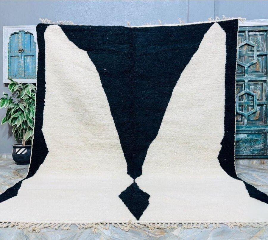 Black and White Tribal Rug