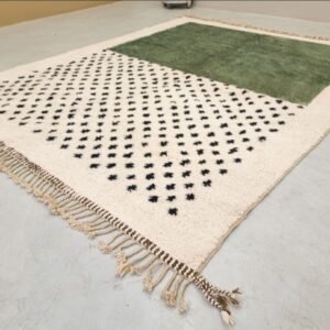 Green Moroccan Wool Rug Samara – Green Berber Carpet – Authentic Moroccan Wool Rug