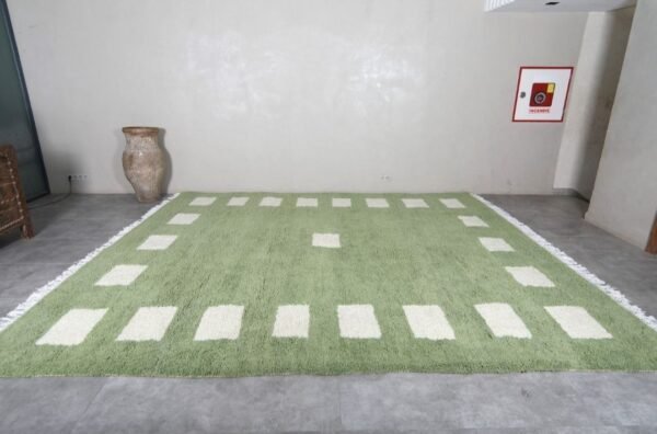 Handmade Berber Rugs Maria – Green Moroccan Rug – Handmade Berber Rugs
