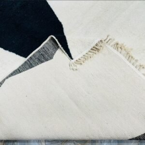 Handwoven Moroccan Rug Aicha –Black and White Tribal Rug – Handwoven Moroccan Carpet