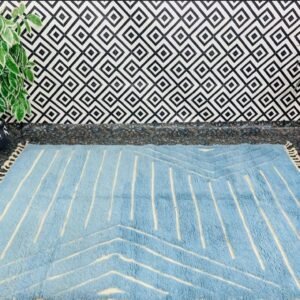 Light Blue Wool Rug – Handwoven & Custom Moroccan Rug Maria – Light Blue Wool Rug – Handwoven & Custom Moroccan Rug
