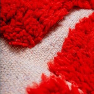 Moroccan Wool Carpet Aicha –Elegant Rugs with Red – Handmade Moroccan Wool Carpet
