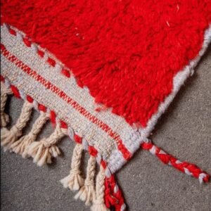 Moroccan rug Aicha –Elegant Rugs with Red – Handmade Moroccan Wool Carpet