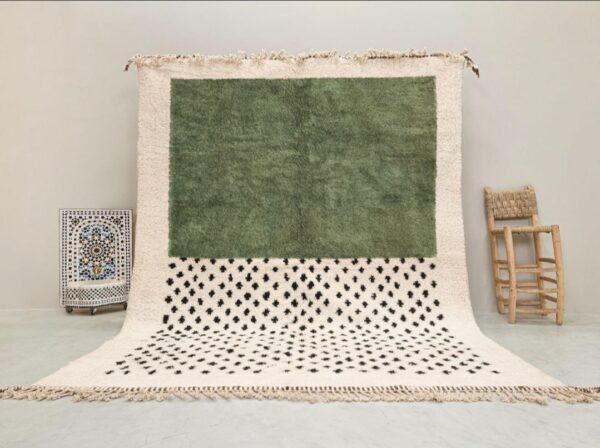 Samara – Green Berber Carpet – Authentic Moroccan Wool Rug Green Berber Carpet