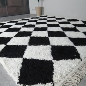 Handwoven by Berber artisans Beni Ourain Rug Black and White – Handwoven Luxury & Timeless Style