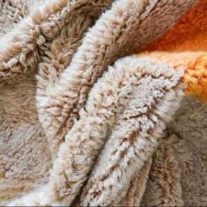 Moroccan Abstract Design Brown Wool Rug - Authentic Moroccan Abstract Design