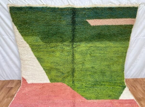 photo_6026044665289098608_y Pink Green Rug – Handmade Moroccan Wool Carpet