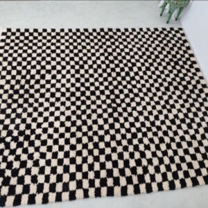 photo_6041920402013407284_y Black and White Checkered Rug – Handwoven Wool Rug