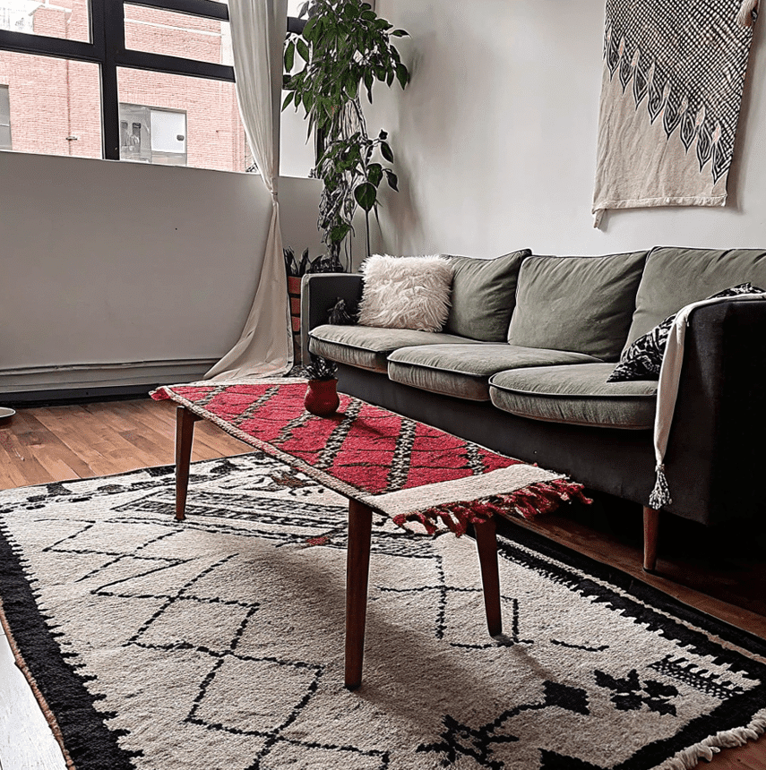 Black and White Berber Rug