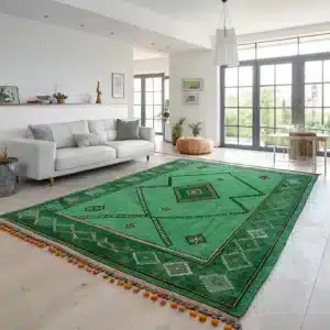 Green Moroccan Rug 
In Modern Living Rooms